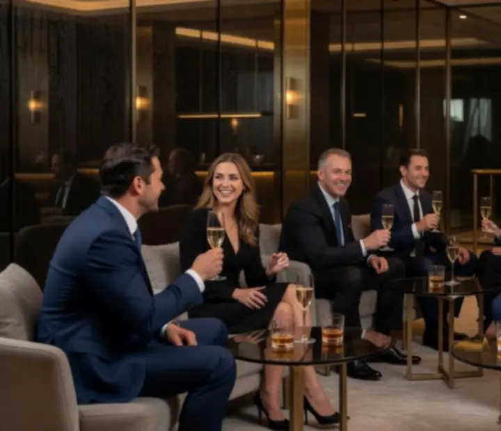 Ekskluzywne spotkanie networkingowe w eleganckiej przestrzeni