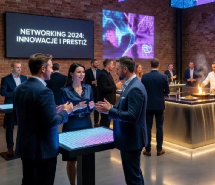 Nowoczesne spotkanie networkingowe w loftowych wnętrzach z kasynowymi aktywacjami